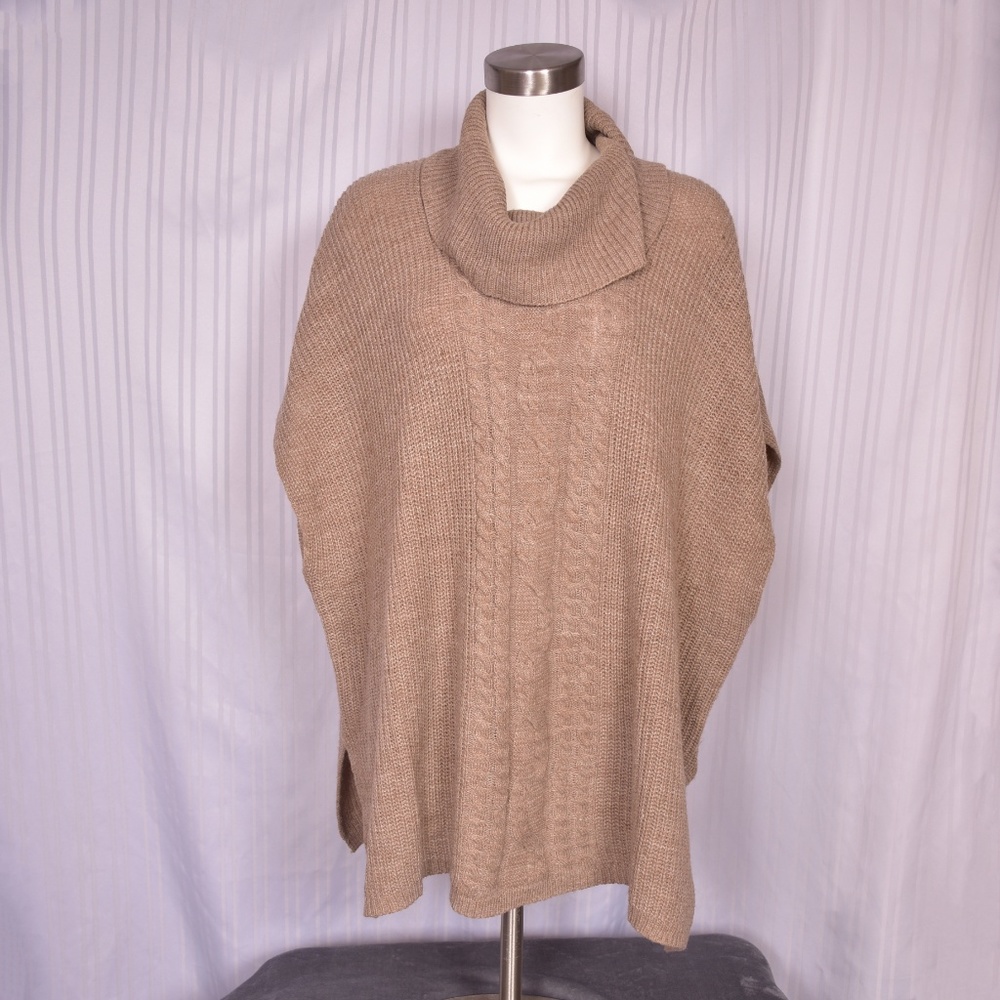Faded Glory Shawl Tan Cowl Neck Size s/m